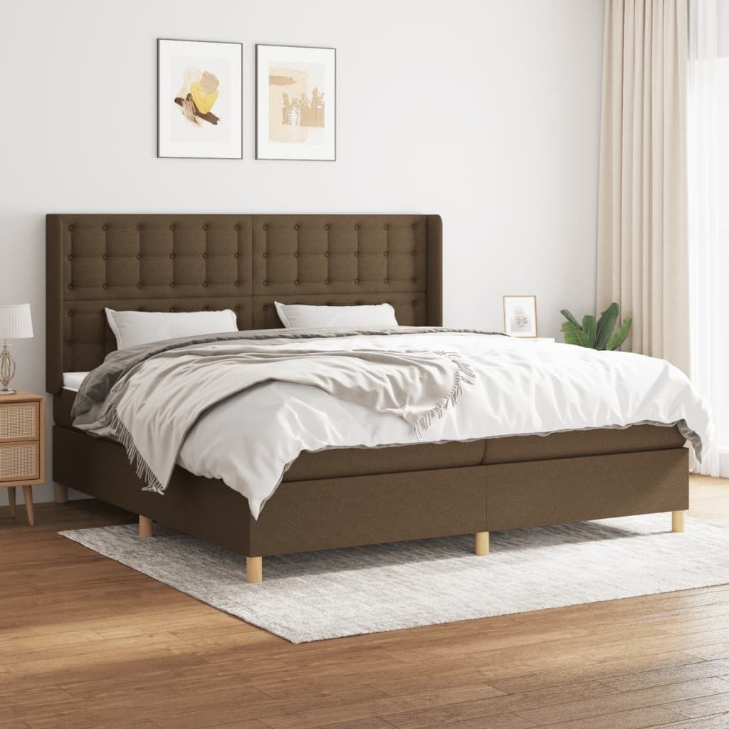 Maison Exclusive - Boxspringbett mit Matratze Dunkelbraun 200x200 cm Stoff