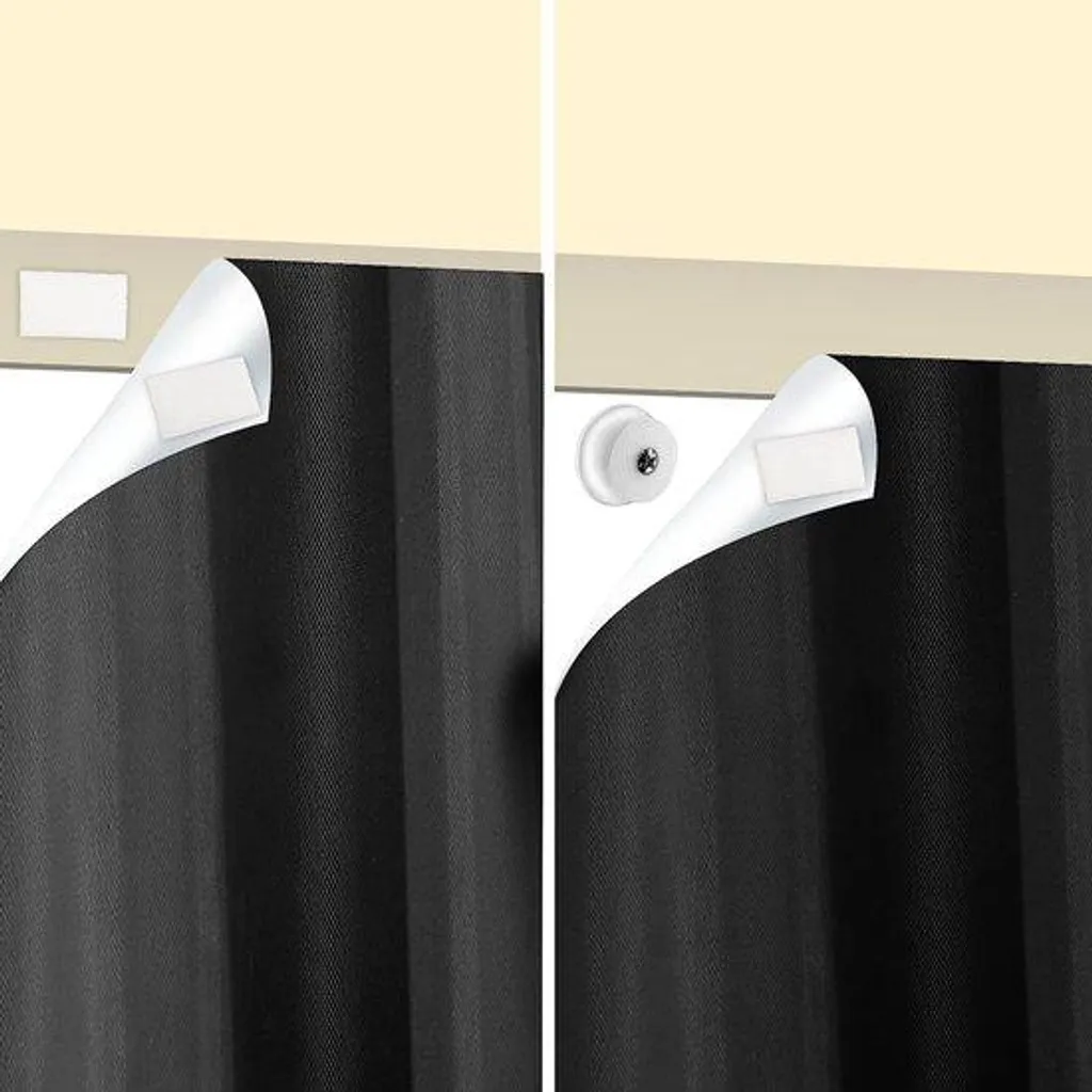 Rideaux occultants noirs 240x145 cm avec ventouses et bande Velcro