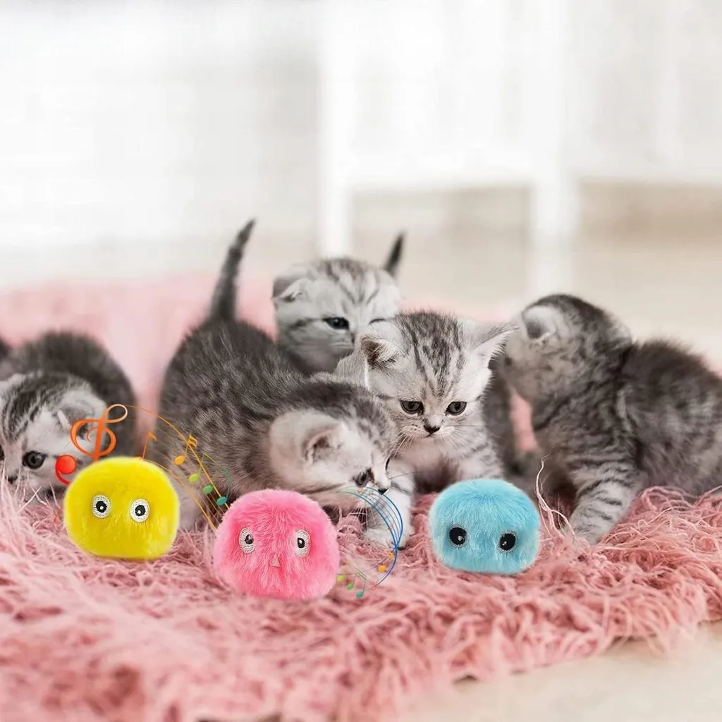 Balle Chat Interactive avec Sons Naturels et Herbe à Chat Intégrée x3 - 10