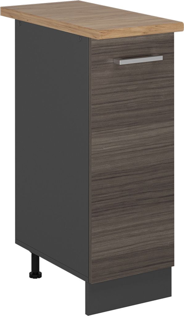 Apothekerschrank Vicco R-Line Edelgrau 30 cm , AP Eiche, Model 53337