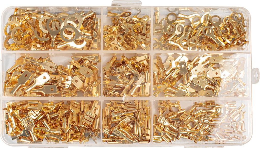 Vayox Set 450 Stk. nicht isolierter Flachstecker, Golden