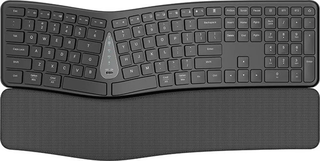 Clavier Ergonomique pour Télétravail - Connexion Bluetooth et 2.4G Stable