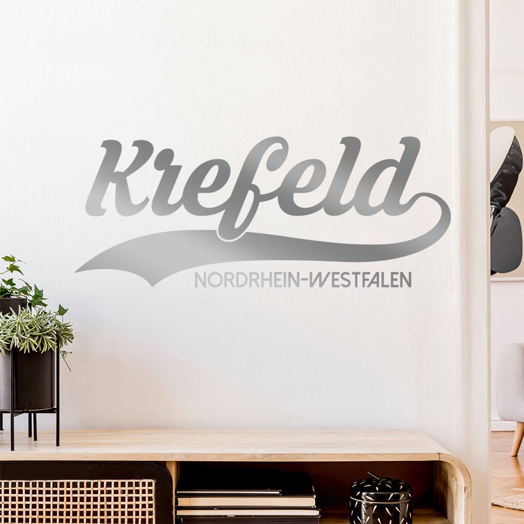 Krefeld - Nordrhein-Westfalen Wandtattoo Wandaufkleber Wall Sticker - Dekoration, Küche, Wohnzimmer, Schlafzimmer, Badezimmer