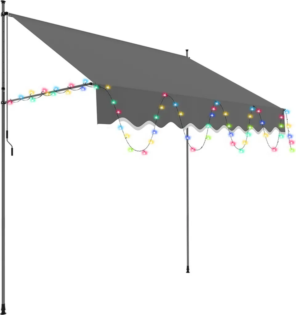 Tenda da Sole con LED TolleTour 250cm - Trasforma il tuo Balcone in un Set