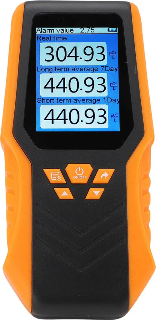Détecteur de radon numérique portable LCD avec batterie haute autonomie