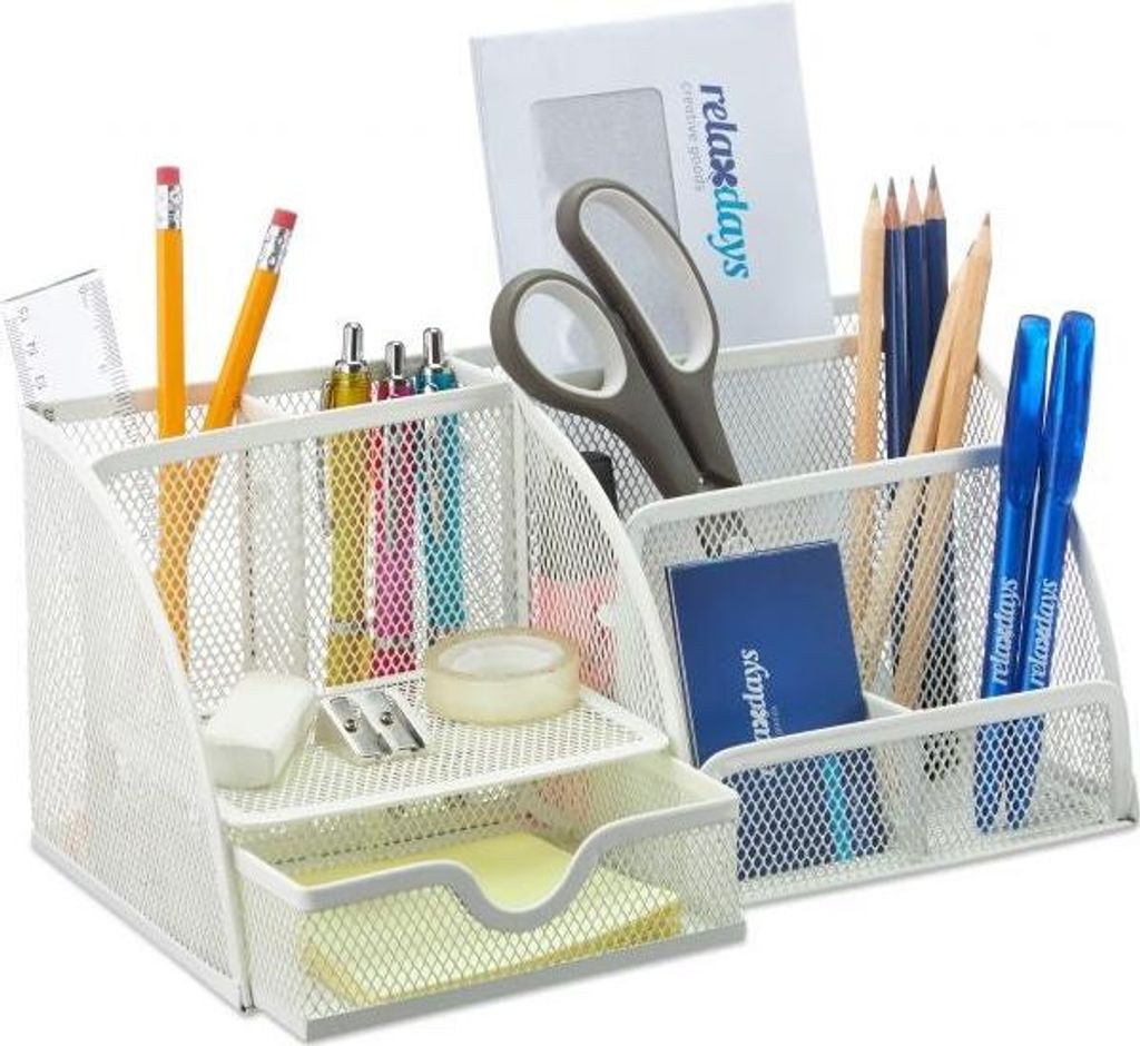 Weiße Schreibtischaufbewahrung