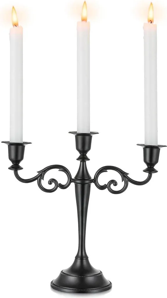 Candelabro Gotico Nero 3 Bracci - Decorazione Halloween e Natale Noir
