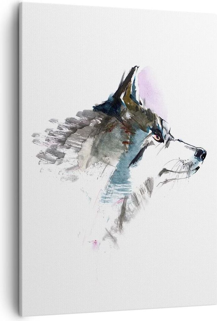 Bild auf Leinwand - Leinwandbild - Einteilig - Hund Illustration Fantasie - 50x70cm - Wand Bild - Wanddeko - Wandbilder - Leinwanddruck - Wanddekor...