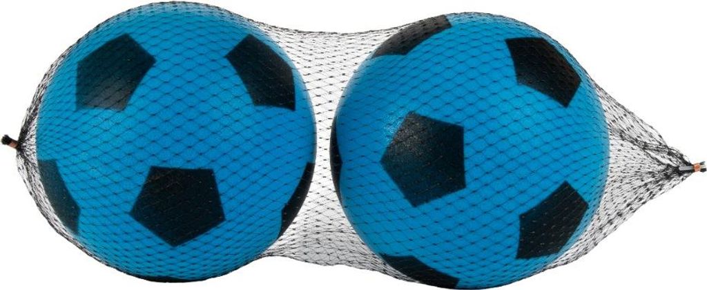 HTI Fun Sport Foam BLUE 2er-Pack Fußbälle für drinnen und draußen, weicher Schwamm