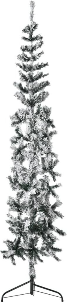 Künstlicher Halb-Weihnachtsbaum mit Schnee Schlank 210 cm