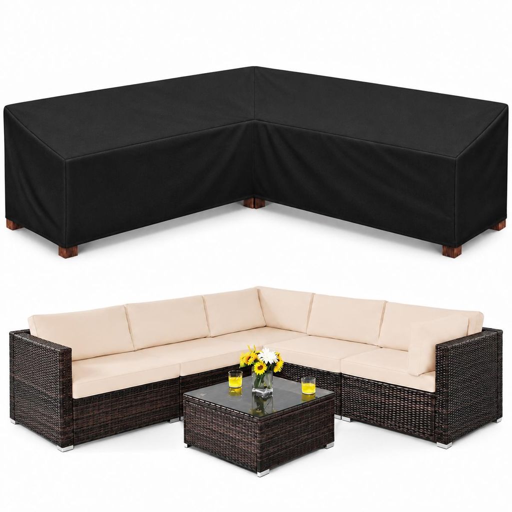 Funda para muebles de jardín, forma en L, impermeable, Imagen del producto 