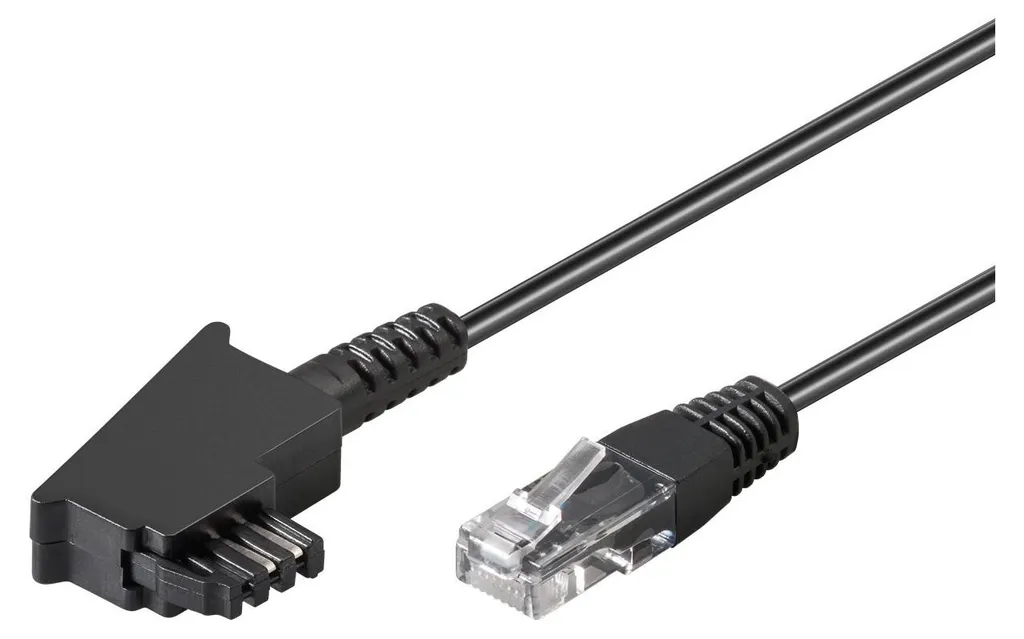 Cavo Telefonico VDSL Goobay 60663 50m | Rame CU Nero per Router Fritz!Box