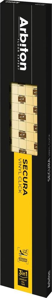 Arbiton Dämmunterlage Secura Vinyl Click - 6,25 m2, 1,5mm, Trittschalldämmung 21 dB, Brandschutz Bfl-s1