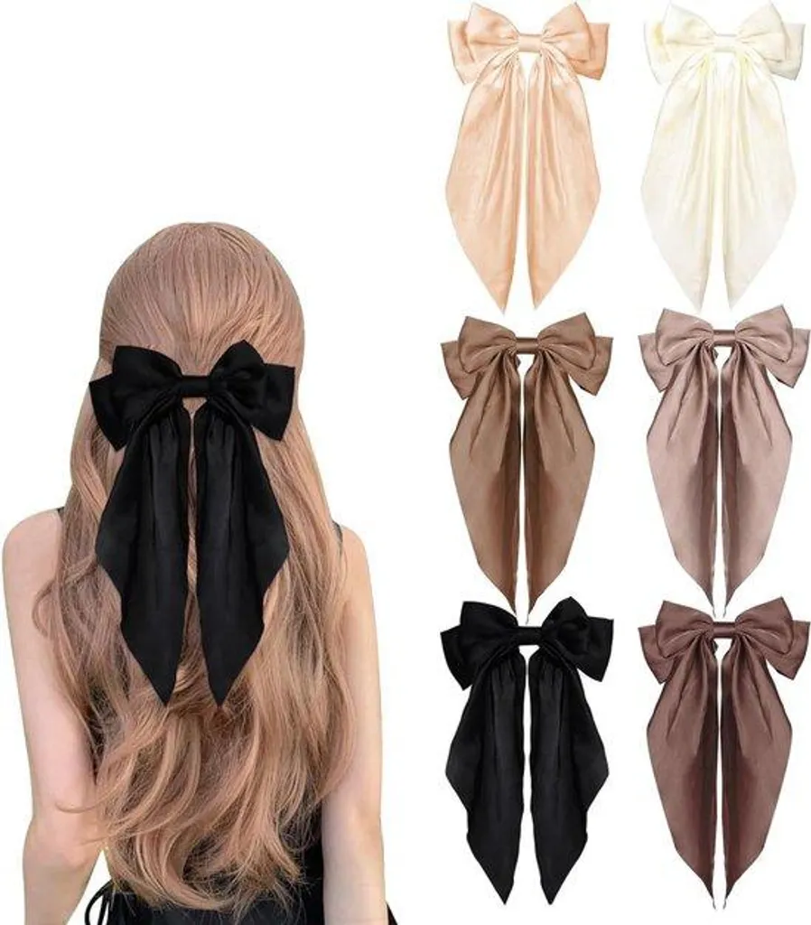 Accessoire cheveux satin pour look bohème avec rubans longs tombants