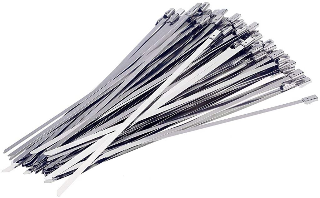 100 x Edelstahl Kabelbinder Kabel Binder Metallkabelbinder Wiederverwendbar