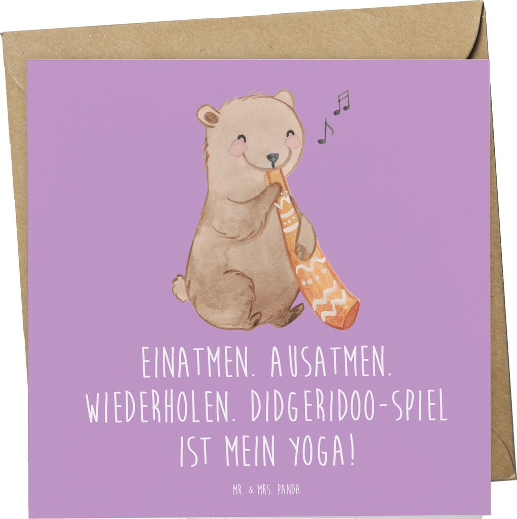 Mr. & Mrs. Panda Grußkarte Didgeridoo Yoga - Lavendeltraum Produktbild 