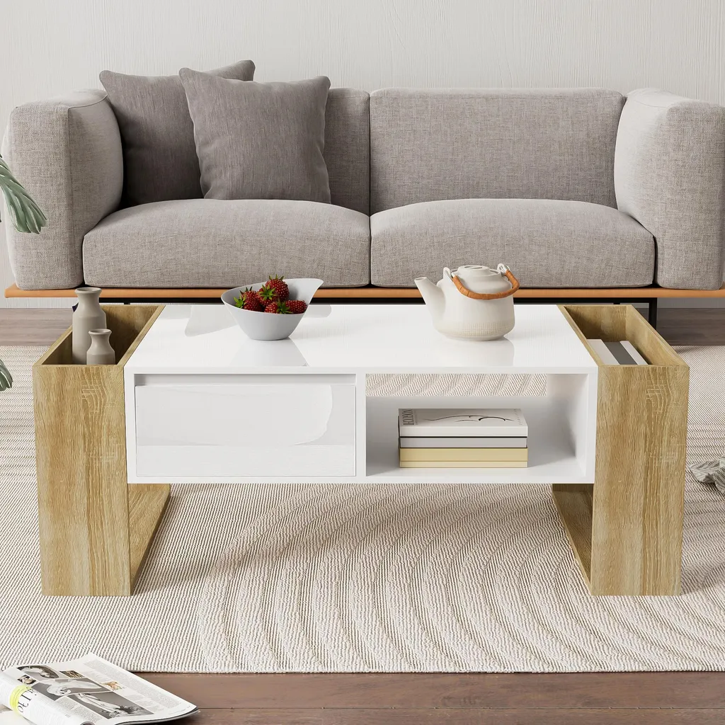 Table basse rectangulaire 105 cm idéale pour optimiser votre salon - 3