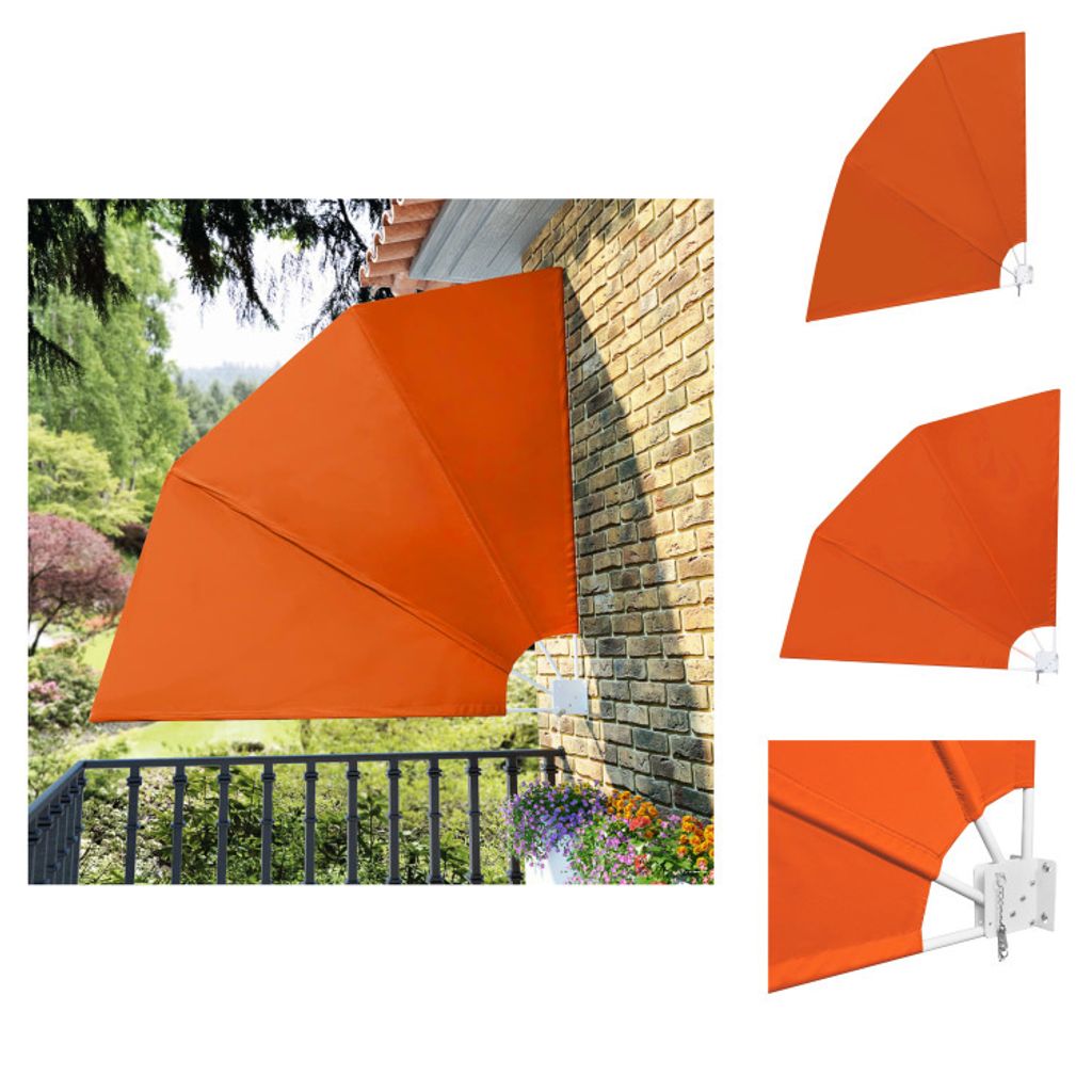 vidaXL Faltbarer Balkonfächer Terracotta-Rot 210×210 cm - Sonnenschirme & Sonnenschutze