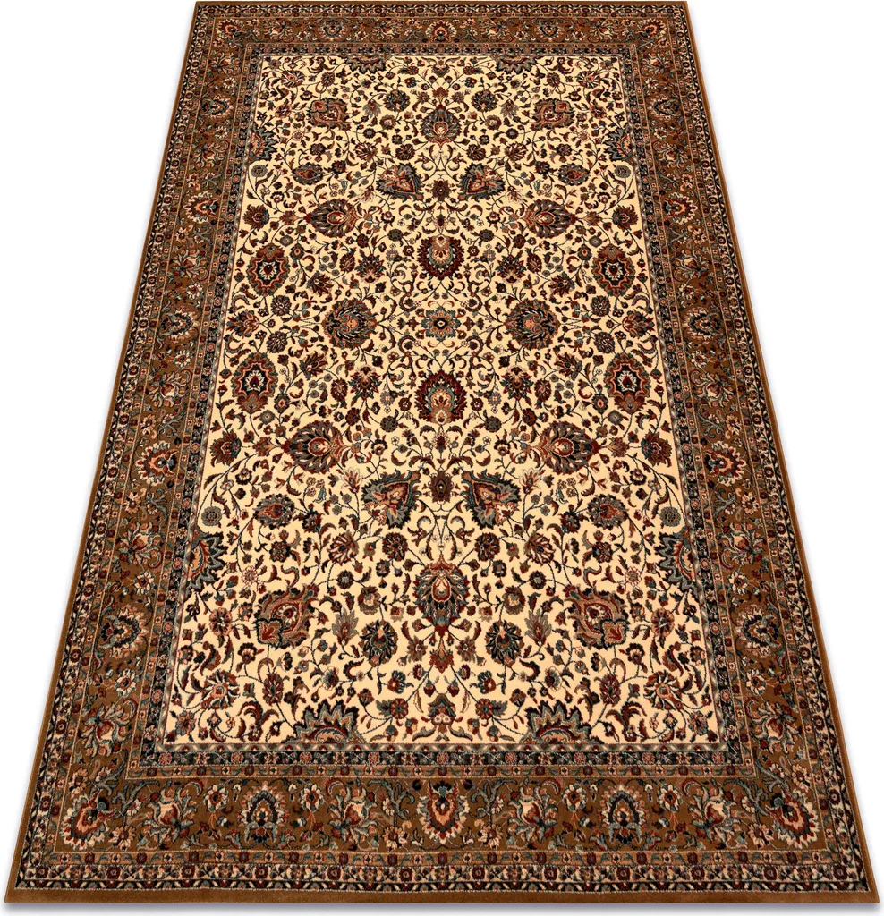 Tapis Anti-Bruit et Isolant en Laine 120x170 cm Kashqai Beige Bordeaux