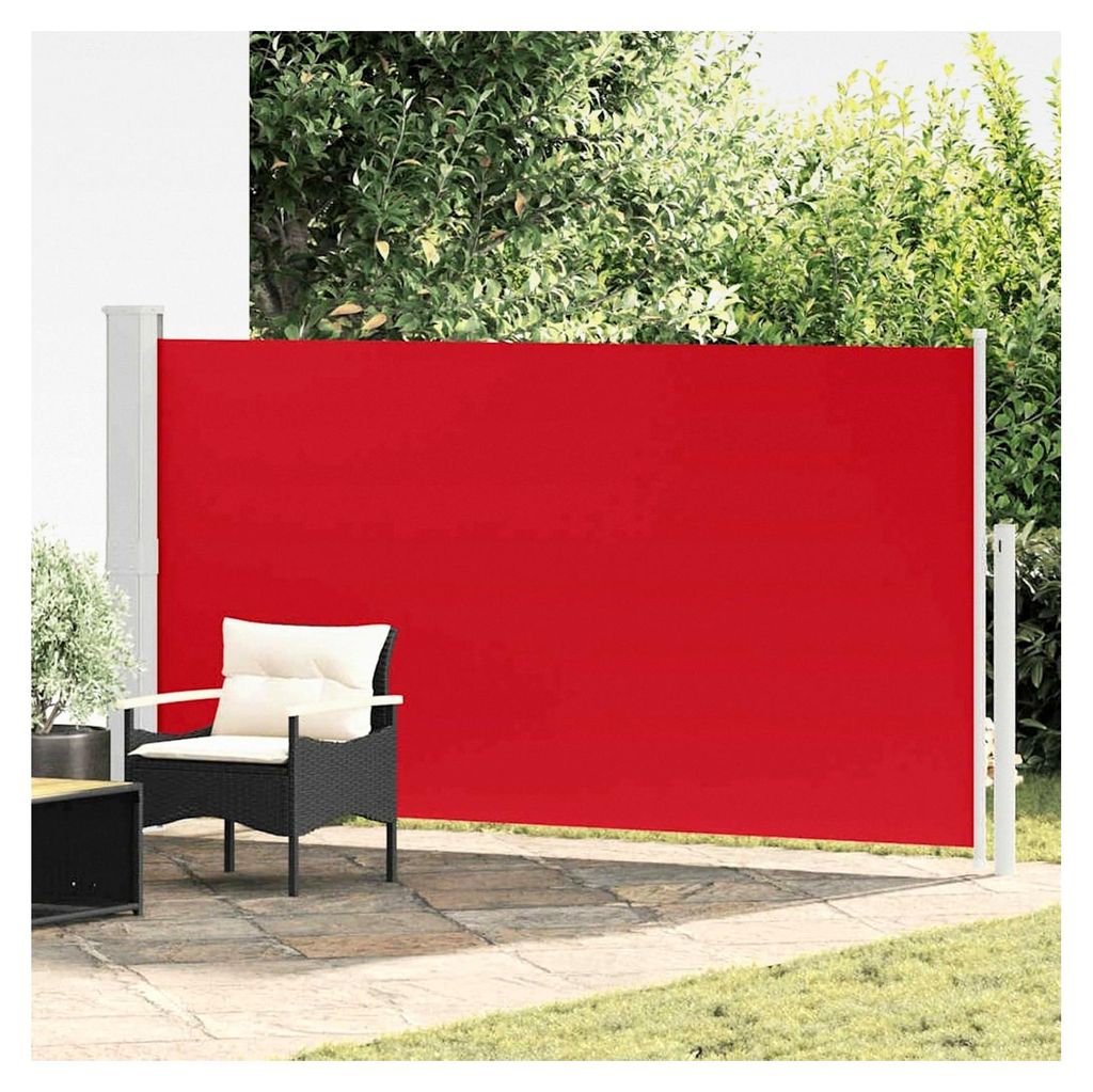 Ausziehbare Seitenmarkise 170×300 cm Rot für den Außenbereich, Gärten und Innenhöfe