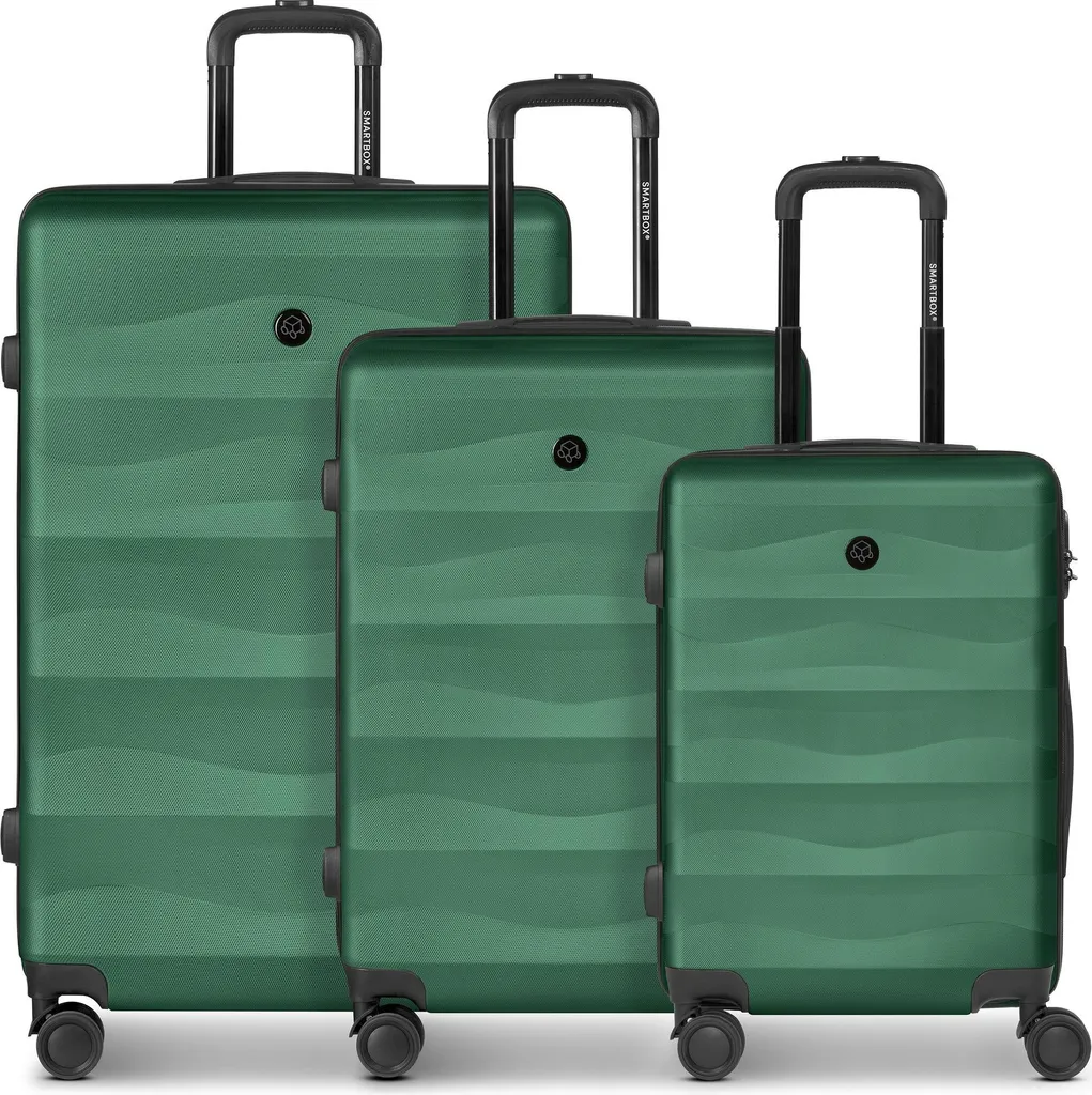 Set 3 Valises SMARTBOX Rigides Vertes : Voyagez sans stress et avec Style
