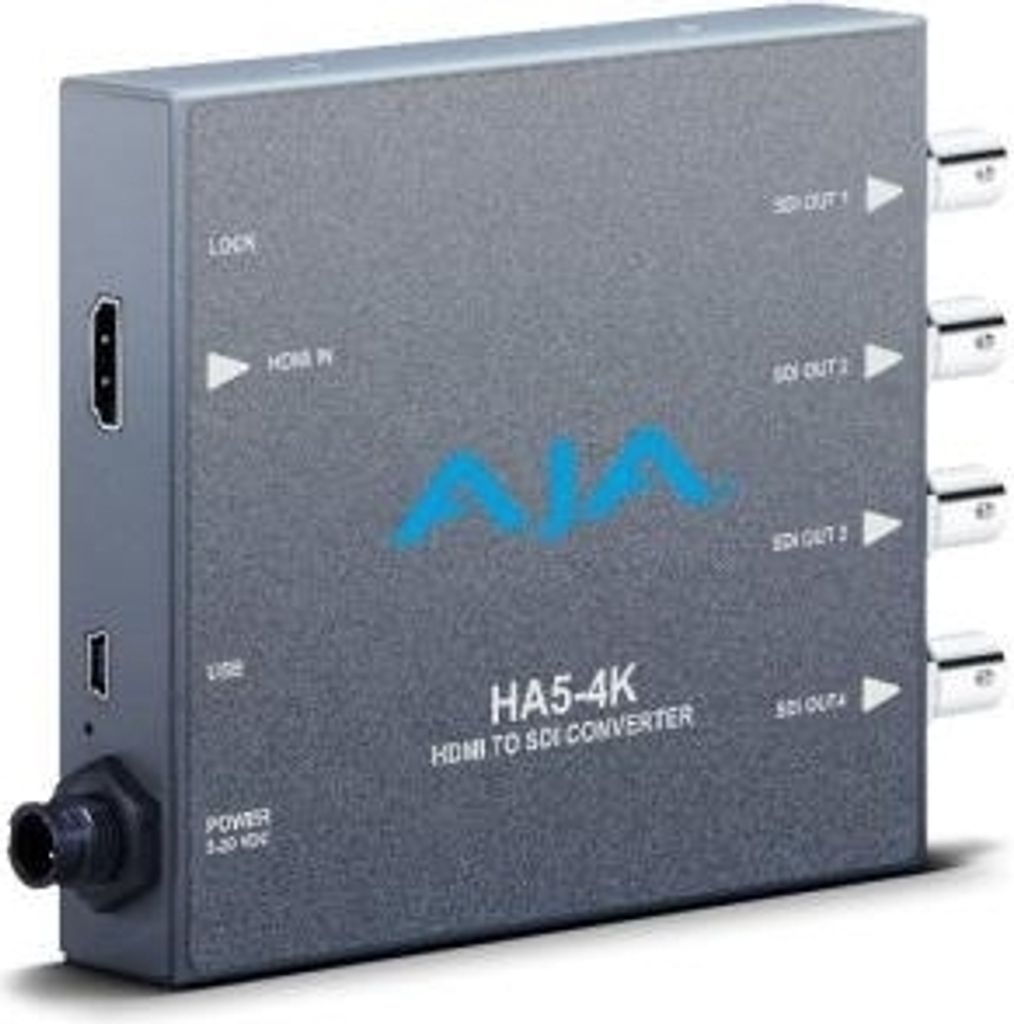AJA HA5-4K, Aktiver Videokonverter, Grau, 4096 x 2160, -, 480i, 480p, 576i, 576p, 720p, 1080i, 1080p, 2160p, HDMI, BNC
