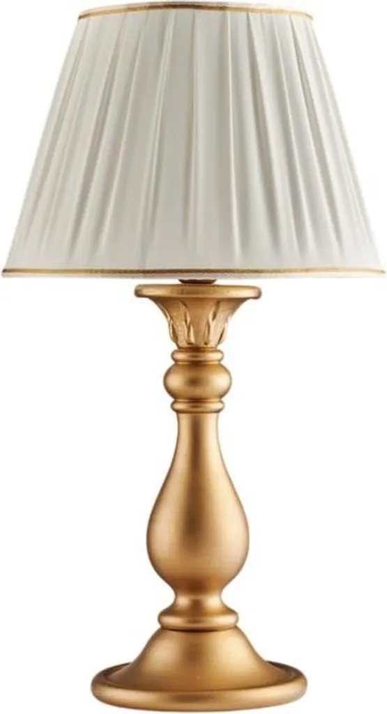 Lucca Lampe en bois doré antique BL271-LM-OR avec abat-jour Ø35 H.60 cm