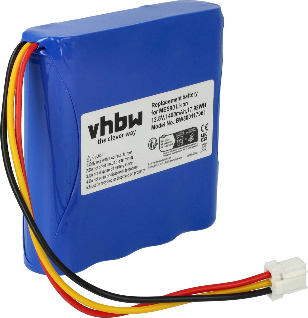 vhbw Akku Ersatz für Moneual 12J003633 für Staubsauger (1400 mAh, 12,8 V, LiFePO4)