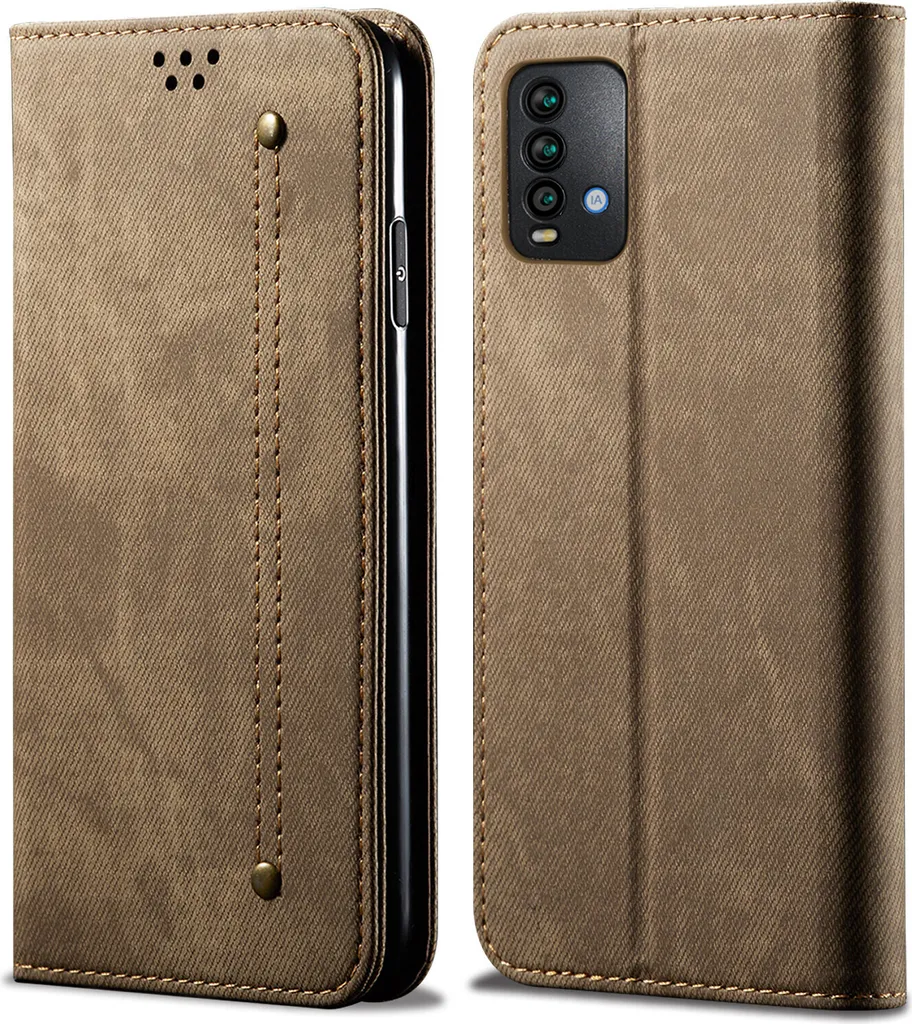 Custodia Xiaomi Redmi 9T Khaki Pelle Portafoglio - Protezione 360