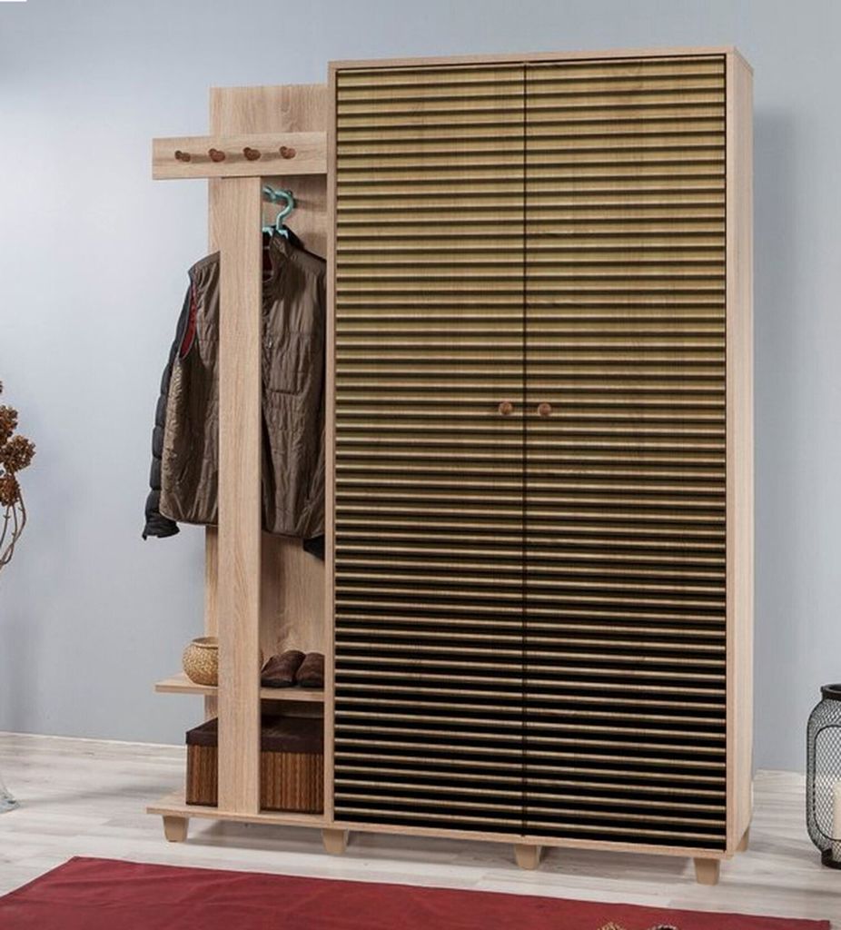 Skye Decor, Garmanto 135-220, Hallenstand, Sonoma-Eiche, 100 % MELAMINBESCHICHTETE SPANPLATTEN, 135 x 36 x 192 cm