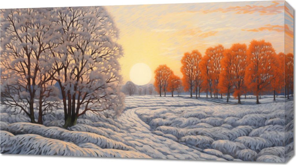 Bild 90x50cm Winter in Feuerfarben