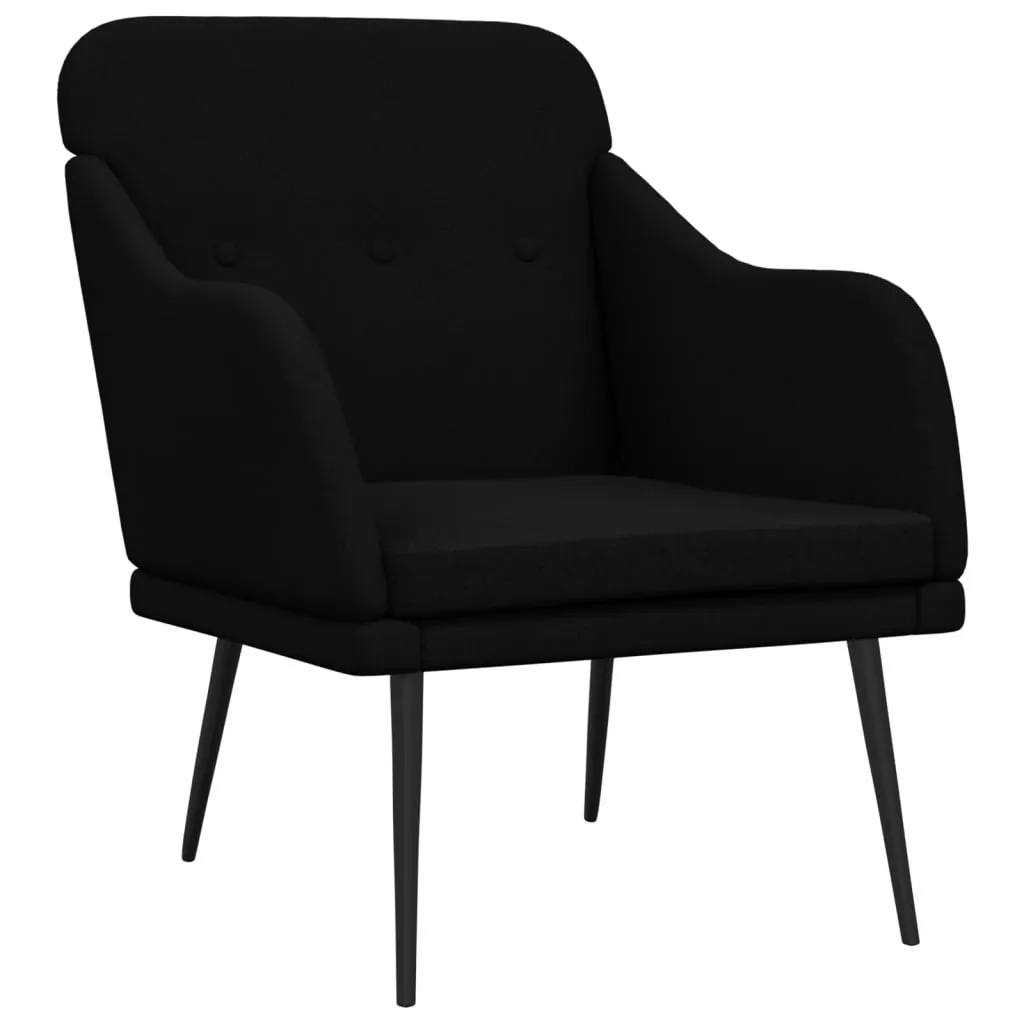 Poltrona Nera 63x76x80 cm in Tessuto Resistente | Comfort da Salotto
