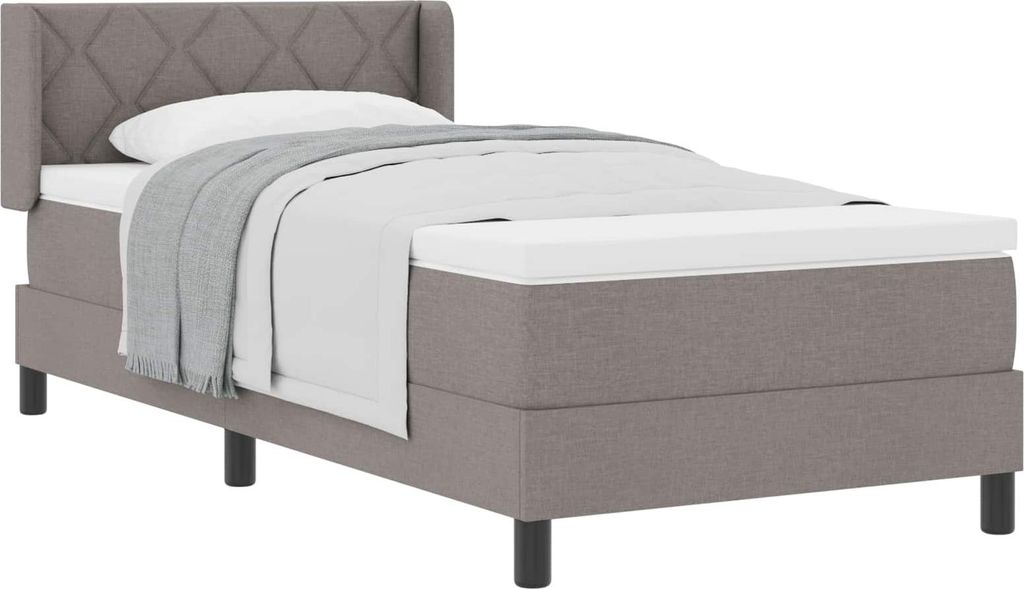 Boxspringbett mit Matratze mit Kopfteil Taupe 190 x 90 cm Stoff