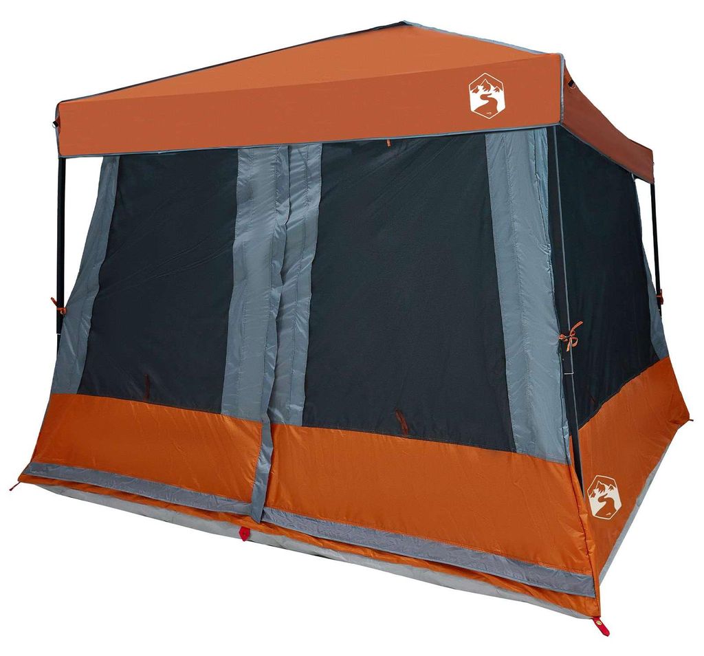 vidaXL Camping-Zelt-Set 2 pcs Grau und Orange Taffeta und Stoff
