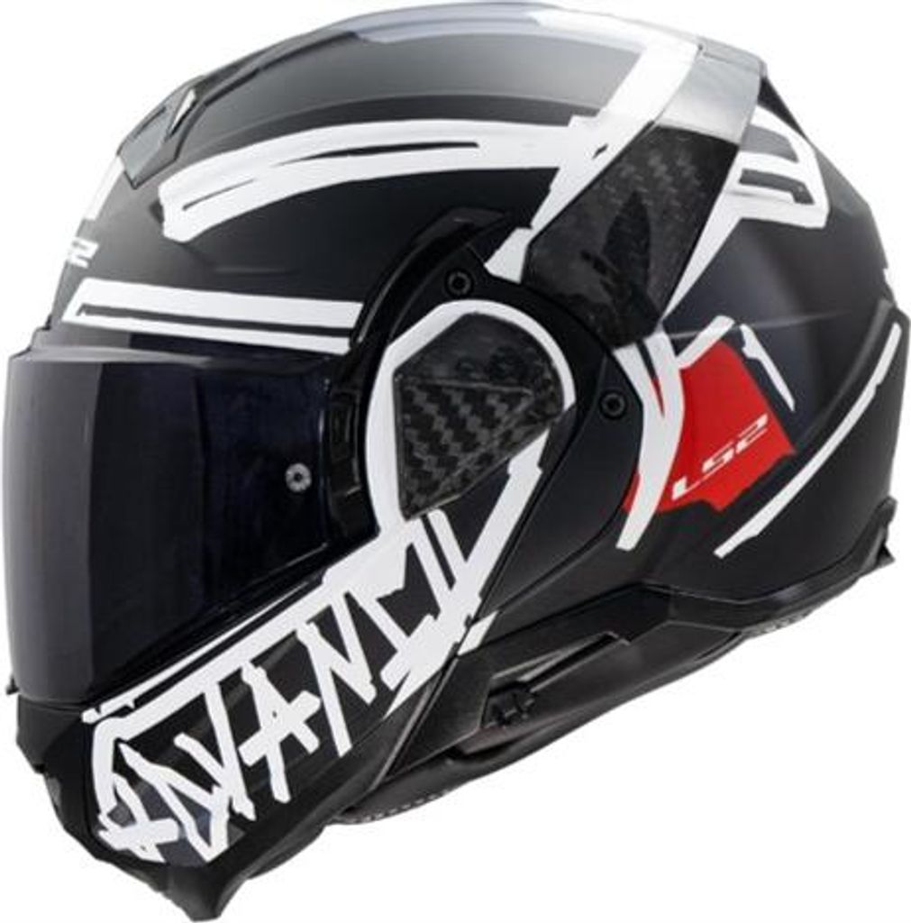 LS2 Helm FF910 Advant II L Schwarz Matt / Weiß Tape Produktbild 