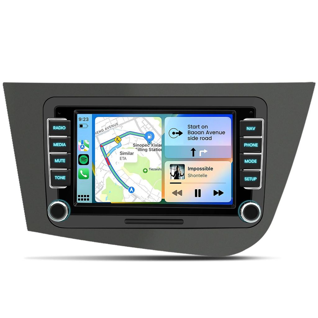 Hexinex Android 15 Auto Radio für Seat Leon (2005–2011) 2GB+64GB 7 Zoll WLAN CarPlay
