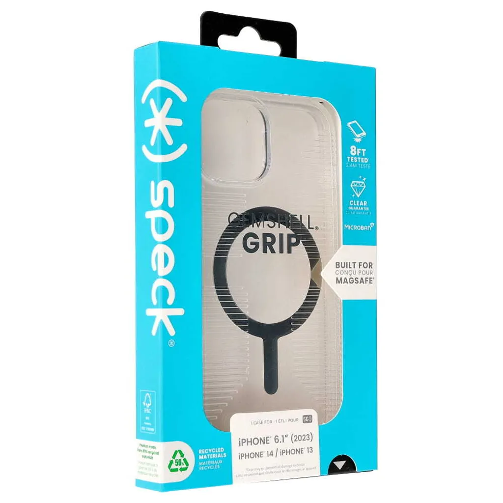Protection iPhone 15 Speck Gemshell Grip avec MagSafe et Finition Chrome - 18