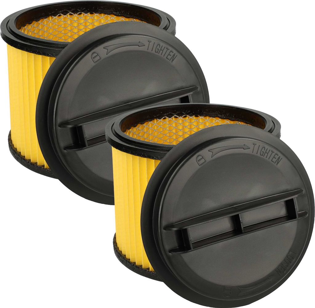 vhbw 2x Faltenfilter kompatibel mit Einhell TE-VC 4090 SACL, TE-VC 3080 SACL, TE-VC 2580 SACL Staubsauger - Patronenfilter Gelb Schwarz