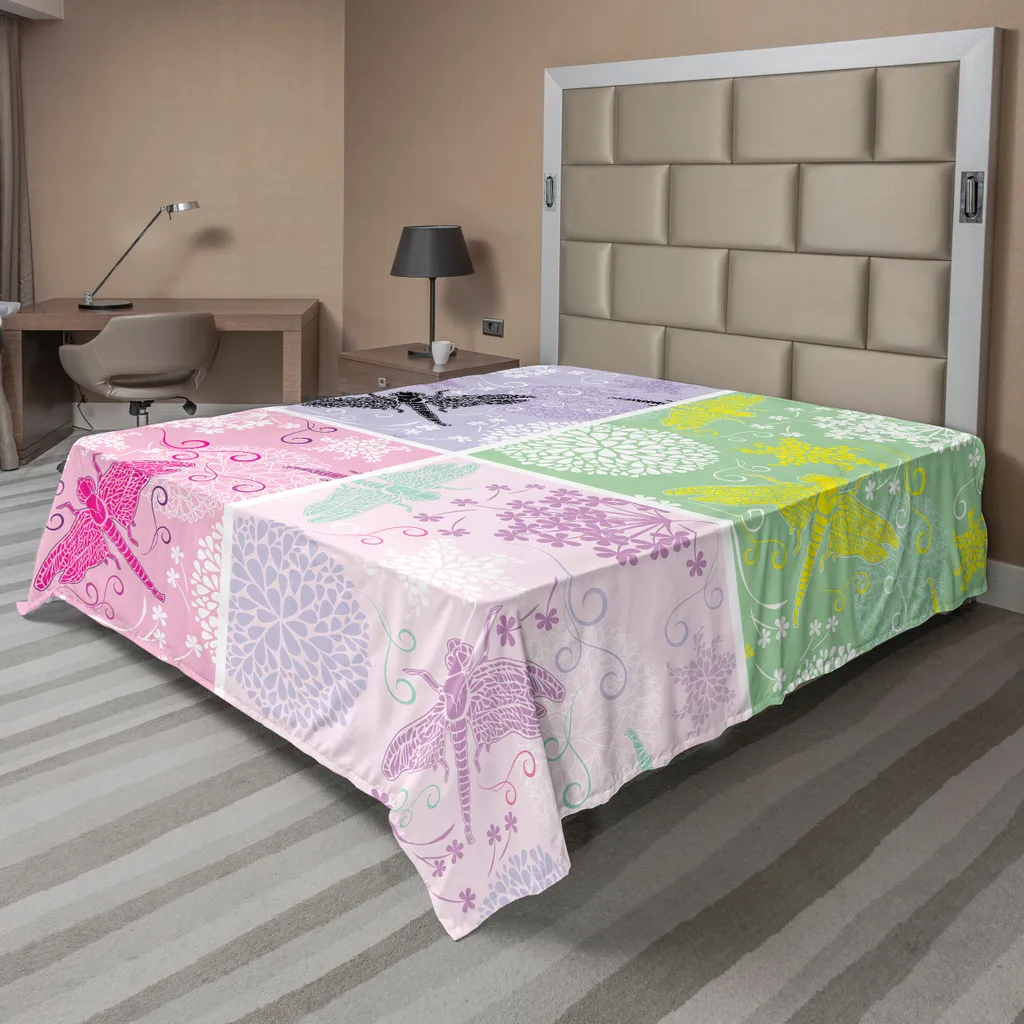 Drap de lit Libellule 266x260 cm résistant et facile d'entretien, doux