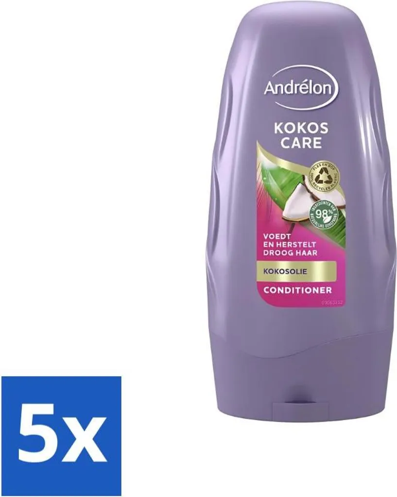 Balsamo Andrélon Coconut Care 250ml - Set 5x per Capelli Splendenti