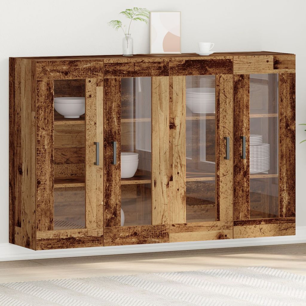 Wandschränke 2 Stk. Altholz 69,5x34x90 cm Holzwerkstoff, Kommoden DesignMöbel Neu