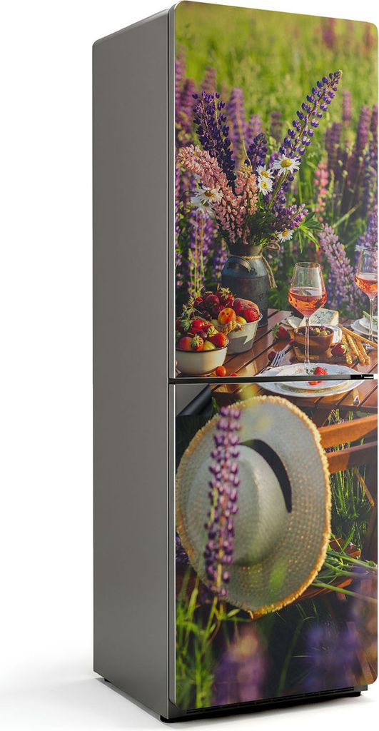 Ein bezauberndes Picknick in der Natur – Magnetische Kühlschrank Abdeckung – Dekorfolie magnetisch Küche – Kühlschrank Magnet Deko – sel...