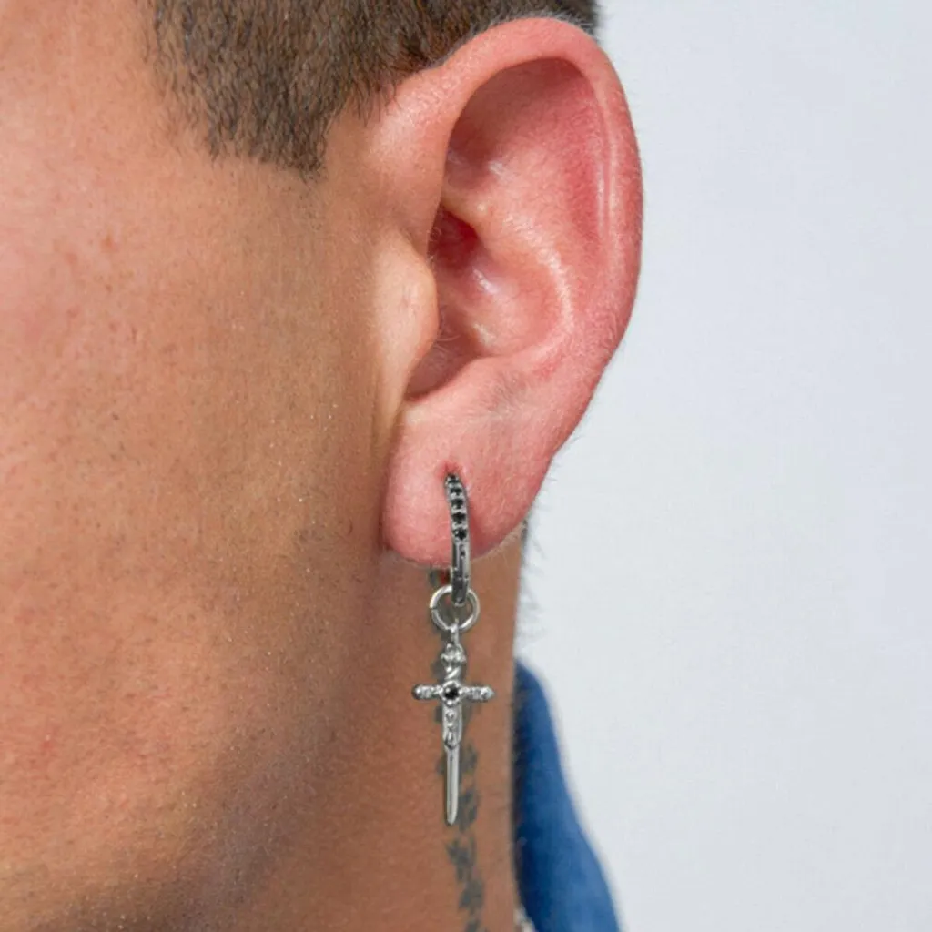 Accessoire Homme Boucle d'oreille Radiant Argentée Idéale à Offrir