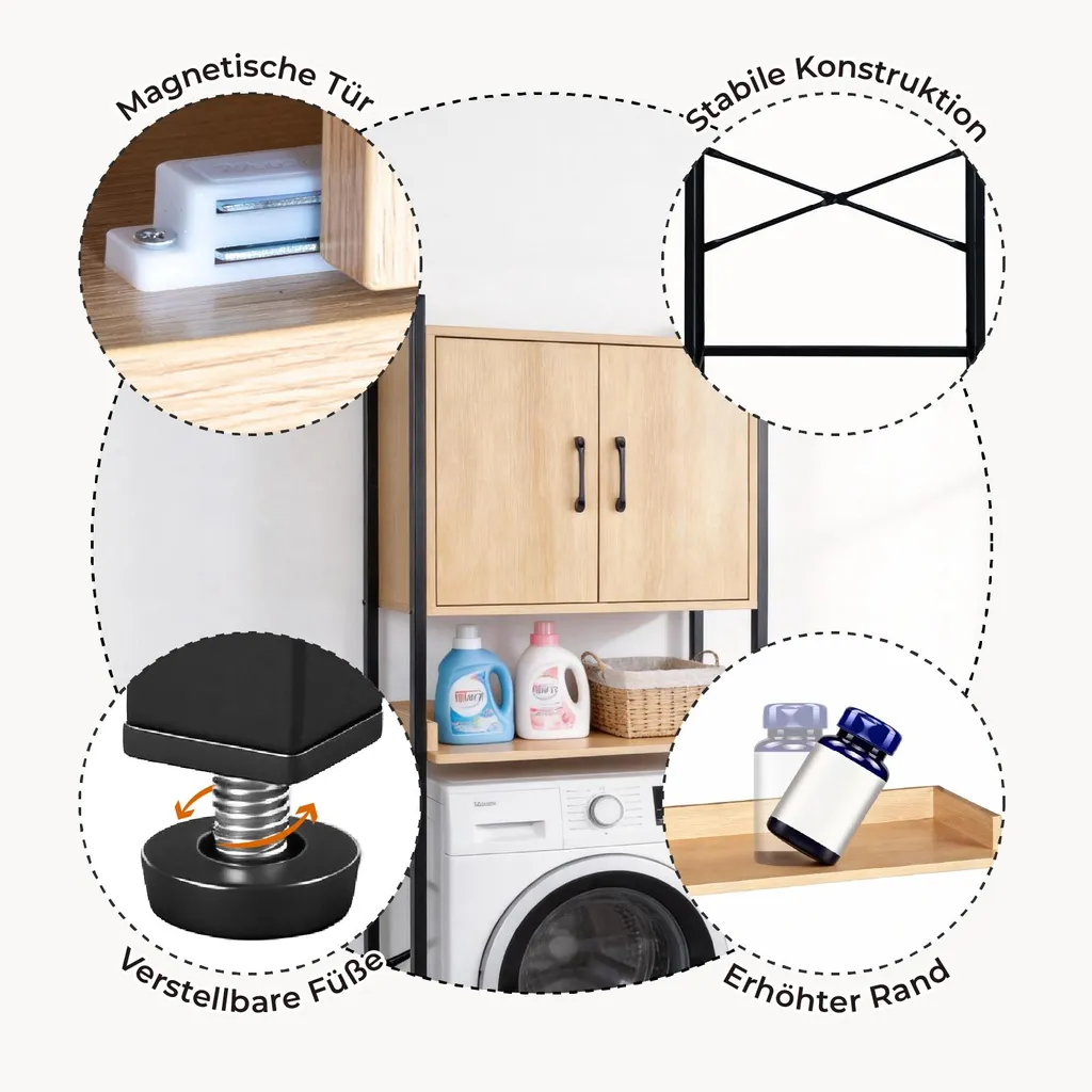 Rangement au-dessus machine à laver pour buanderie organisée 171 cm - 6