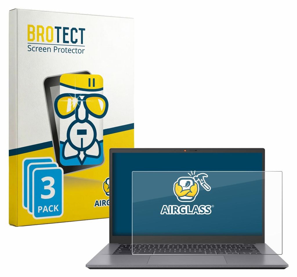 3x BROTECT Schutzglas für ASUS Chromebook CX3402 Schutzfolie Panzer Folie Glas Display Schutz klar