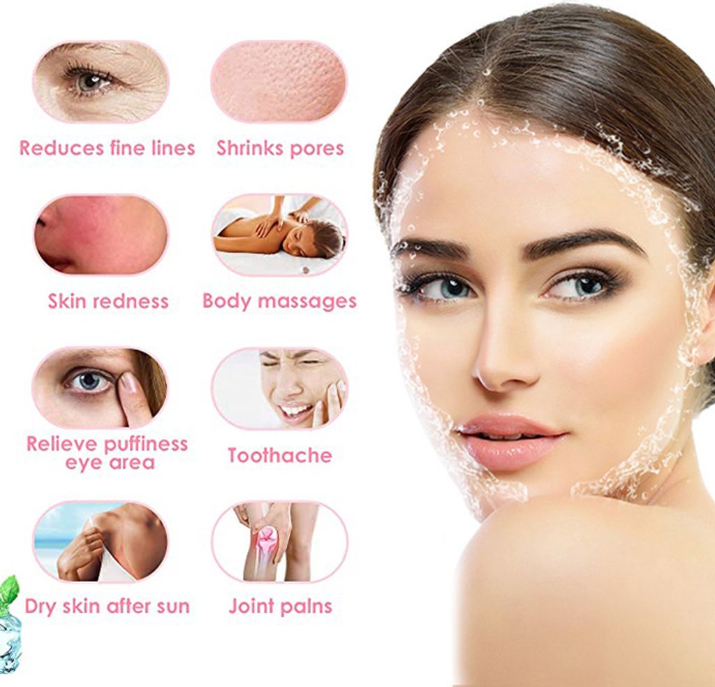 Gesichts-Eisroller Mit Gua Sha – Kühlender Beauty Helfer Für Straffe Haut & Augen (Rosa)