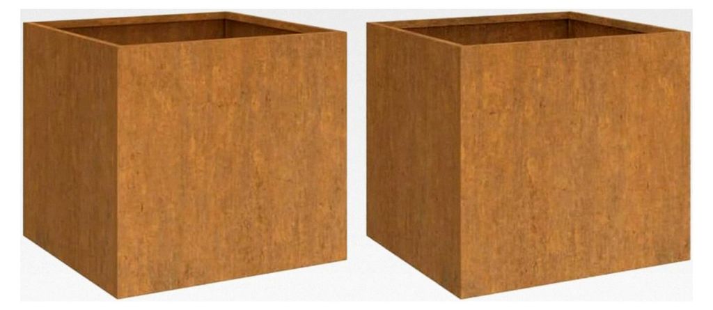 Pflanzkübel 2 Stück, Blumenkübel zum Selbstbau, Hochbeet für Garten, Balkon und Terrasse, Pflanzkasten aus Metall, Blumenkasten aus Cortenstahl