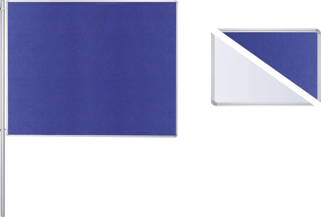 Ultradex Anbaustellwand 747618 150x120cm Filz/Whiteboard ws/bl