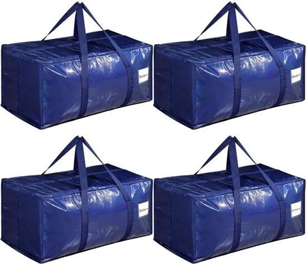 Caisses de transport pliables bleues pour déménagement | Lot de 4