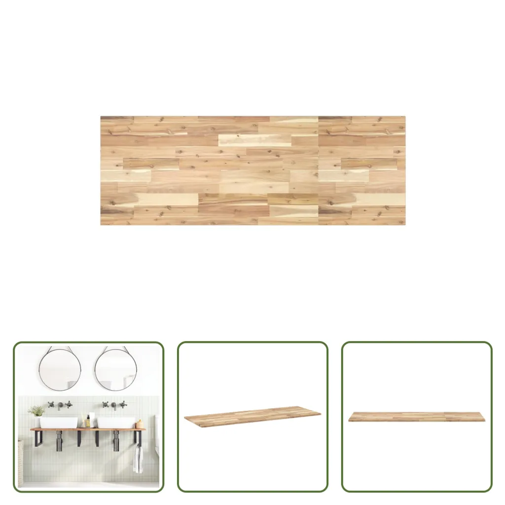 Tavola in Acacia Massello 120x50x2 per Fai-da-te e Arredo Bagno